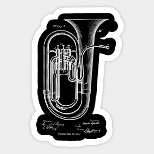 Tuba Player Gift 1888 Tuba Patent Print Sticker